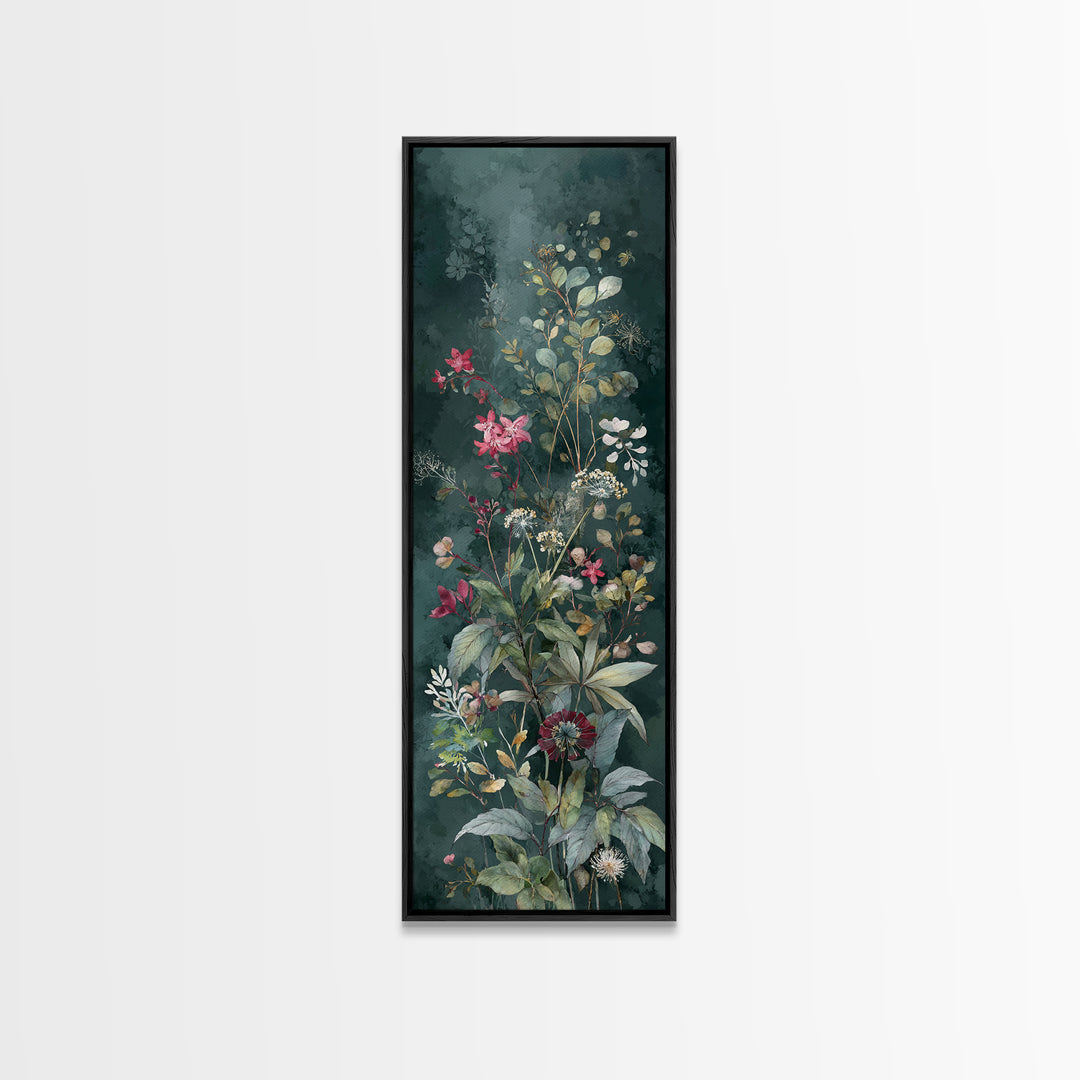 Dreamy Celestial Moon and Botanical Composition Canvas Print, Master Bedroom, Bedroom Wall Decor, Bedroom Decor, Sanctuary, MAS-1x3-23