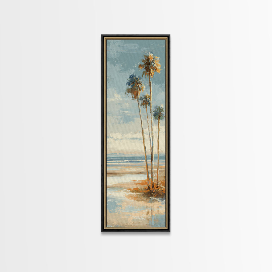 Hotel Coastal Landscape Canvas Print, Master Bedroom, Farmhouse Wall Art, Bedroom Decor, Oil Painting, Sanctuary, MAS-1x3-33