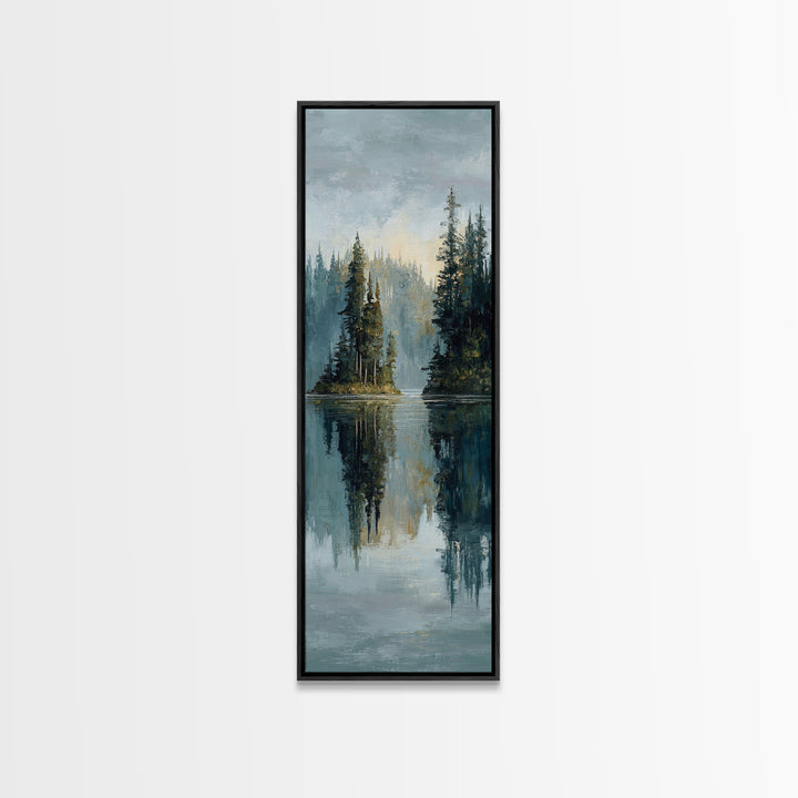 Serene Lake with Pale Morning Reflection Canvas Print, Master Bedroom, Bedroom Prints, Bedroom Decor, Fine Art, Sanctuary, MAS-1x3-43