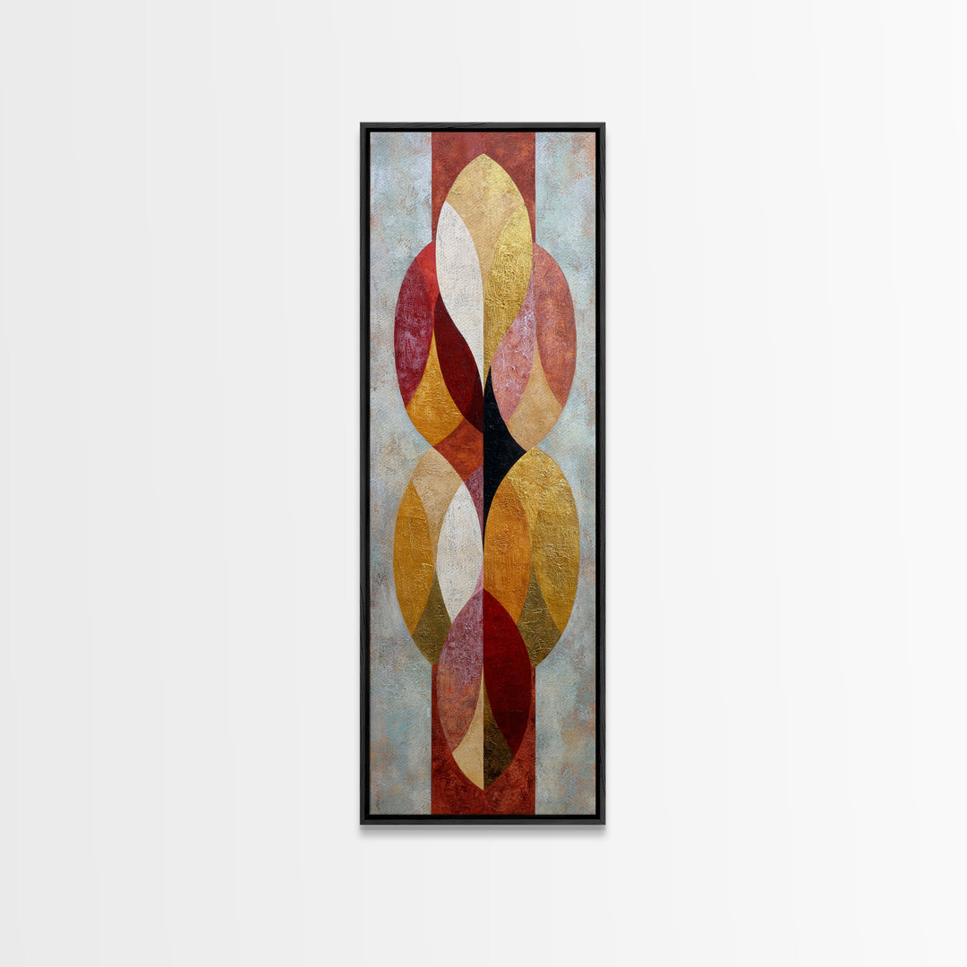 Gold Accented Abstract Arches Canvas Print, Master Bedroom, Bedroom Decor, Sanctuary, Living Room Prints, Wall Decor Bedroom, MAS-1x3-44