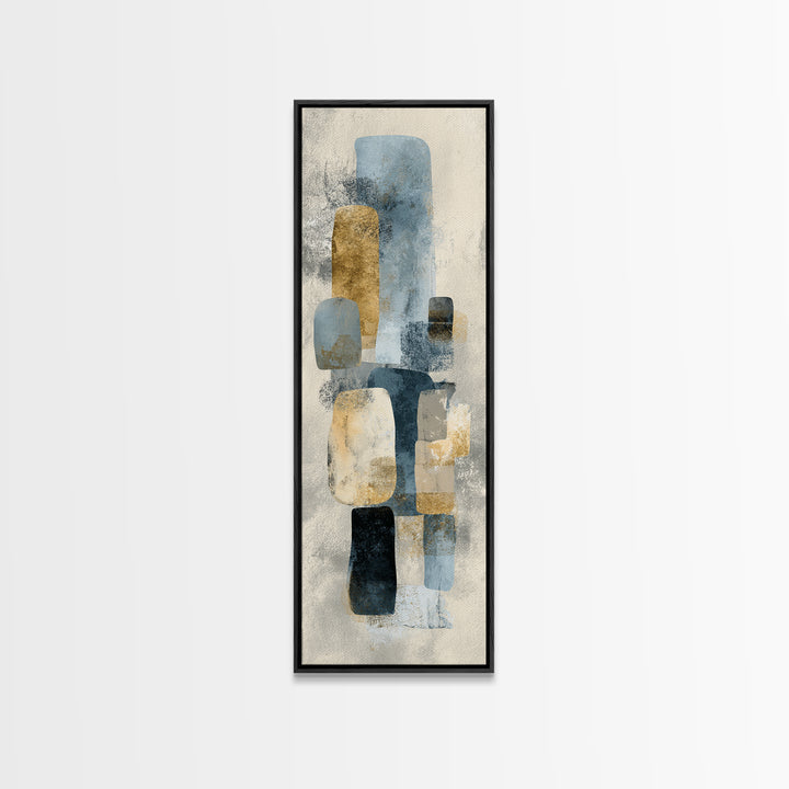 Minimal Stone Shapes Framed Canvas Print, Master Bedroom, Printable Art, Bedroom Decor, Abstract Art, Sanctuary, MAS-1x3-52