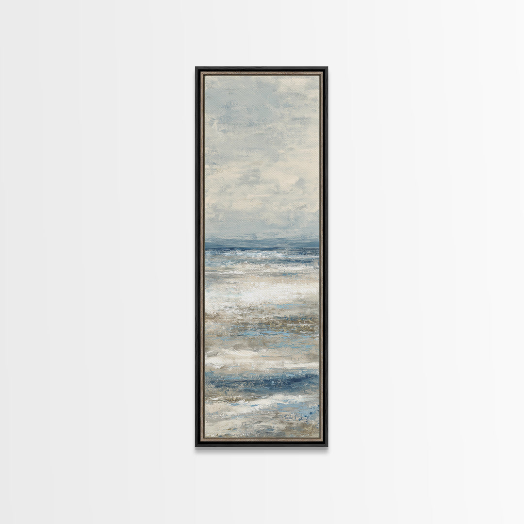 Elegant Moonlit Ocean Horizon Framed Canvas Print, Master Bedroom, Printable Wall Art, Bedroom Decor, Fine Art, Sanctuary, MAS-1x3-61