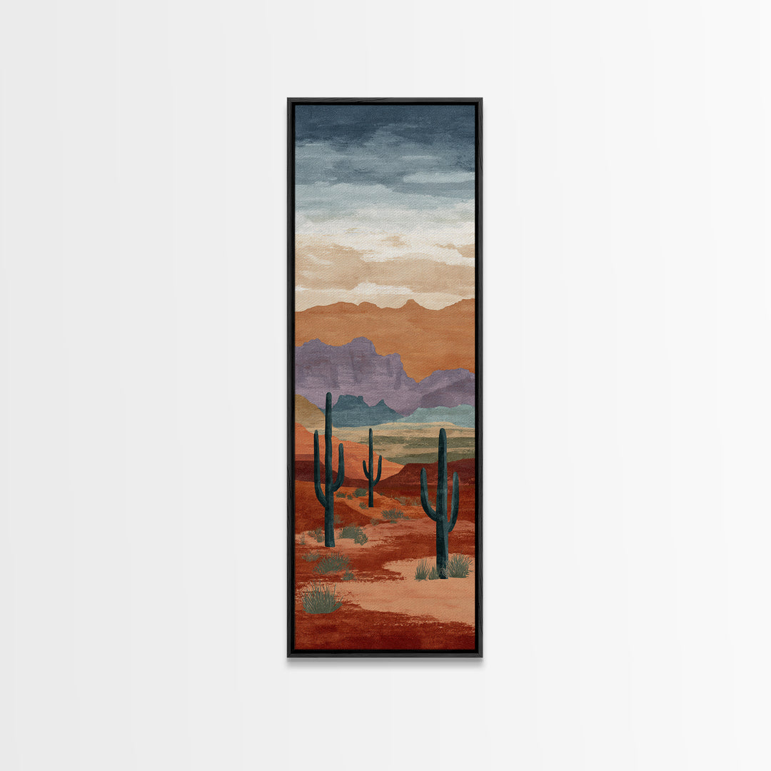 Quiet Desert Dusk Framed Canvas Print, Master Bedroom, Modern Decor, Bedroom Decor, Fine Art, Sanctuary, Wall Decor, Art Print, MAS-1x3-70