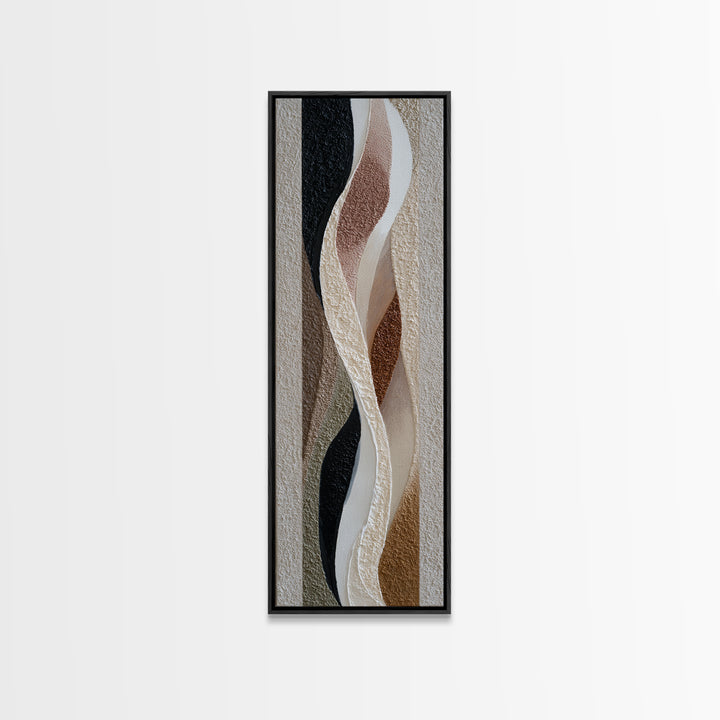 Abstract Wave Forms Framed Canvas Print, Master Bedroom, Wall Art Bedroom, Bedroom Decor, Sanctuary, Statement Artwork, MAS-1x3-80