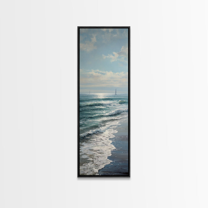 Elegant Moonlit Ocean Horizon Canvas Print, Master Bedroom, Printable Art, Bedroom Decor, Fine Art, Sanctuary, Wall Art Bedroom, MAS-1x3-85