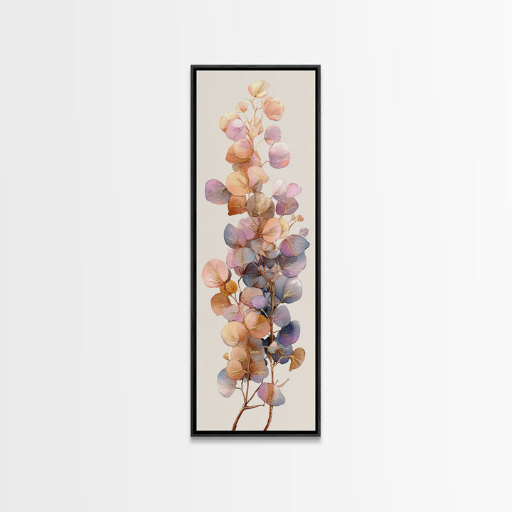 Gentle Eucalyptus Watercolor Branches Framed Canvas Print, Master Bedroom, Set of 2 Prints, Bedroom Decor, Fine Art, Sanctuary, MAS-1x3-96