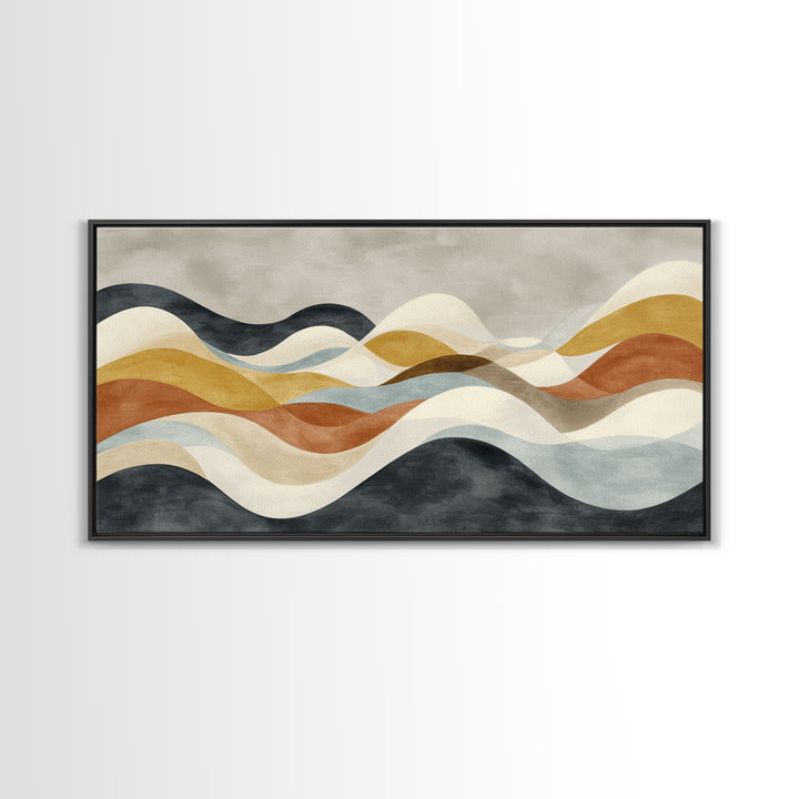 Abstract Wave Forms Framed Canvas Print, Master Bedroom, Fine Art Print, Bedroom Decor, Abstract Art, Sanctuary, MAS-2x1-16