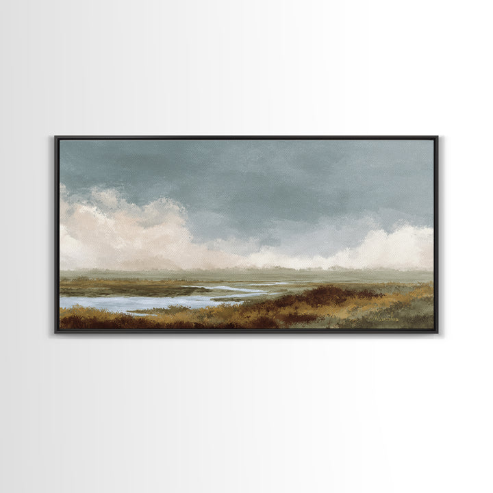 Blush and Taupe Cloudscape Canvas Print, Master Bedroom, Bedroom Decor, Abstract Art, Sanctuary, Printable Art, MAS-2x1-26