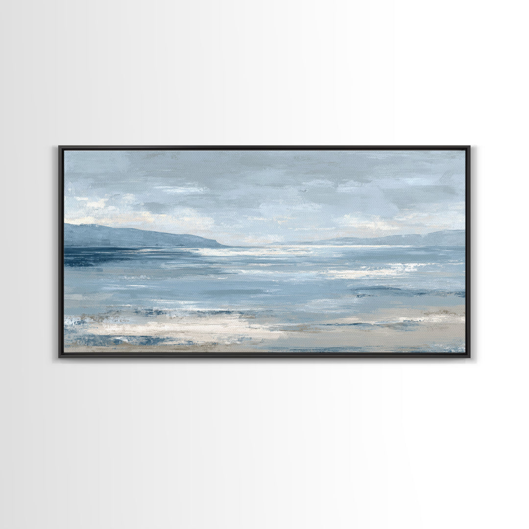 Hotel Coastal Landscape Canvas Print, Master Bedroom, Large Wall Art, Bedroom Decor, Watercolor Art, Sanctuary, Bedroom Prints, MAS-2x1-41