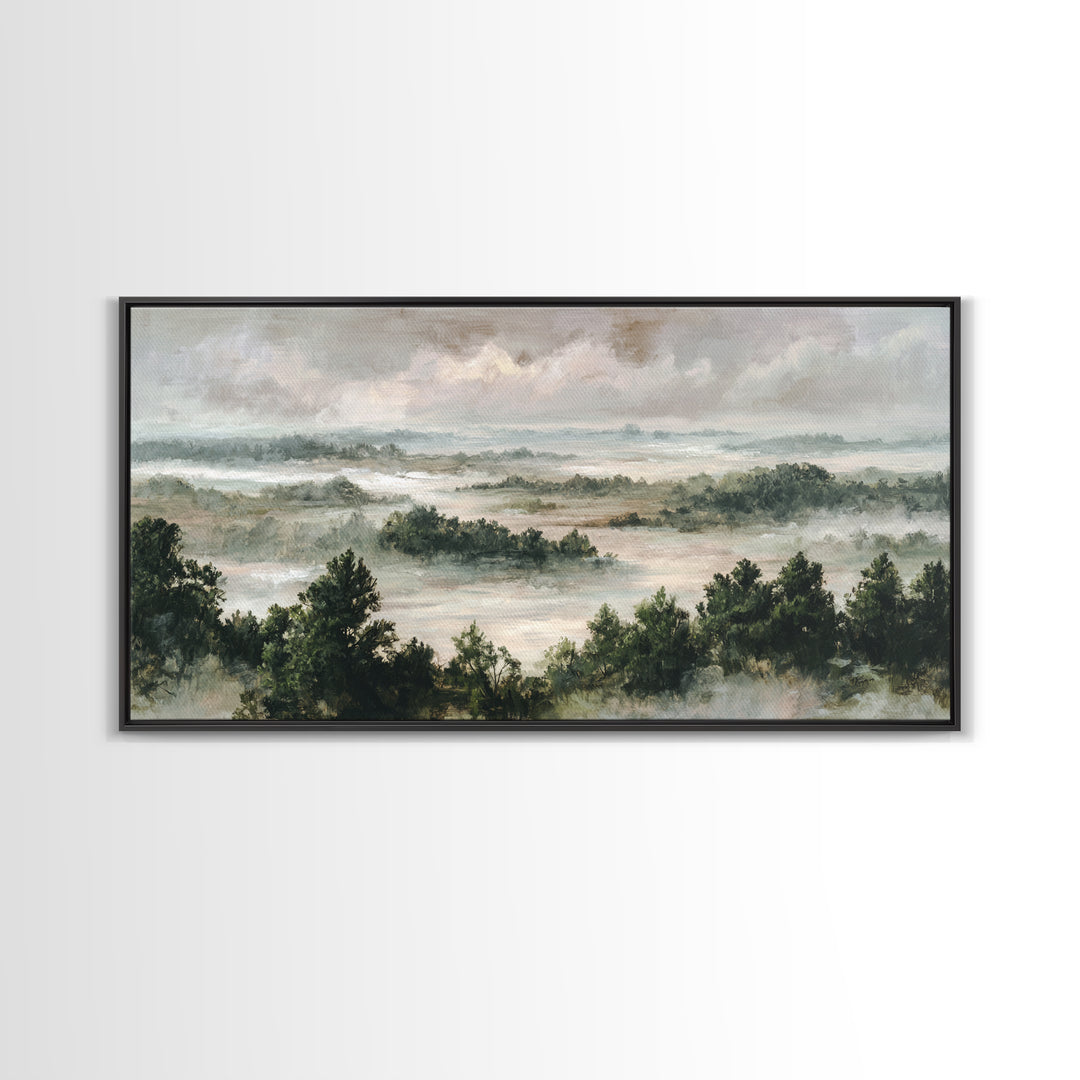Blush and Taupe Cloudscape Framed Canvas Print, Master Bedroom, Art Print, Bedroom Decor, Fine Art, Sanctuary, Above Bed Decor, MAS-2x1-50