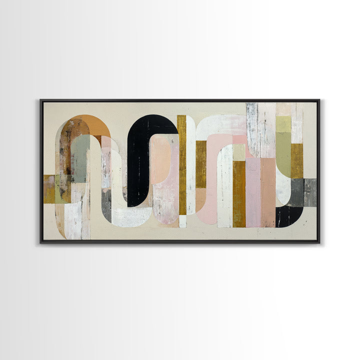 Gold Accented Abstract Arches Canvas Print, Master Bedroom, Bedroom Decor, Abstract Art, Sanctuary, Farmhouse Wall Art, MAS-2x1-52