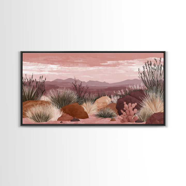 Quiet Desert Dusk Canvas Print, Master Bedroom, Printable Wall Art, Bedroom Decor, Fine Art, Sanctuary, Minimalist Wall Art, MAS-2x1-54