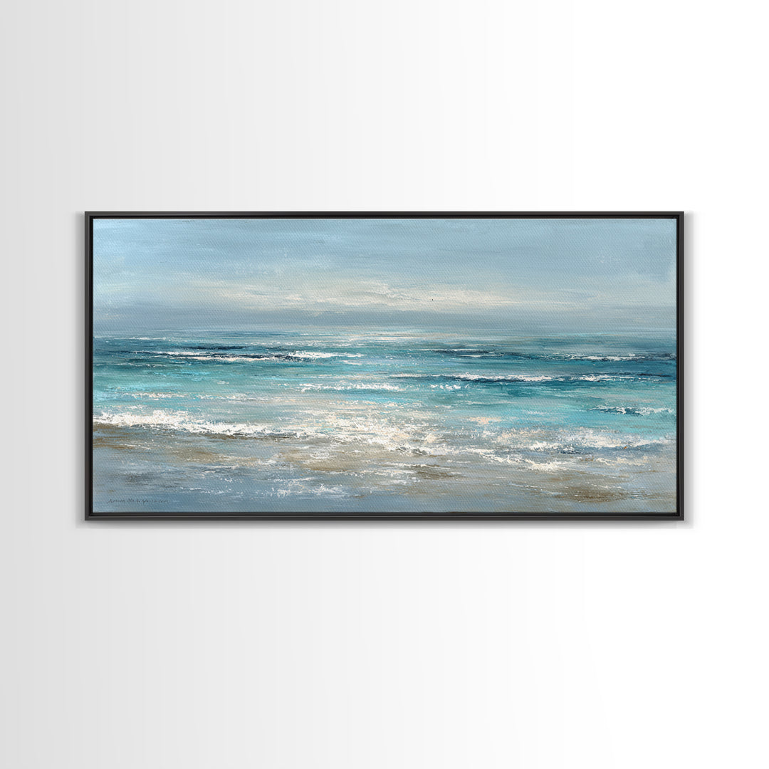 Hotel Coastal Landscape Framed Canvas Print, Master Bedroom, Canvas Print, Bedroom Decor, Sanctuary, Above Bed Wall Art, MAS-2x1-65