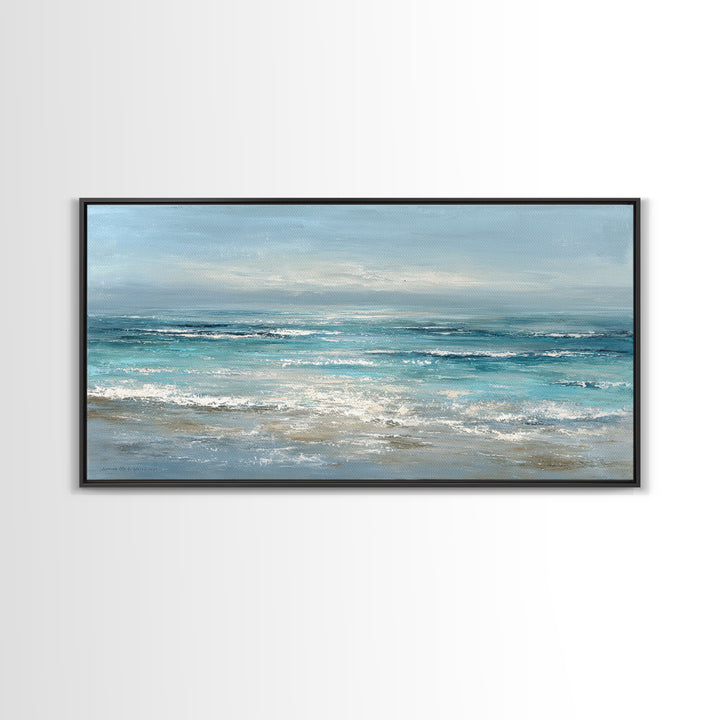 Hotel Coastal Landscape Framed Canvas Print, Master Bedroom, Canvas Print, Bedroom Decor, Sanctuary, Above Bed Wall Art, MAS-2x1-65
