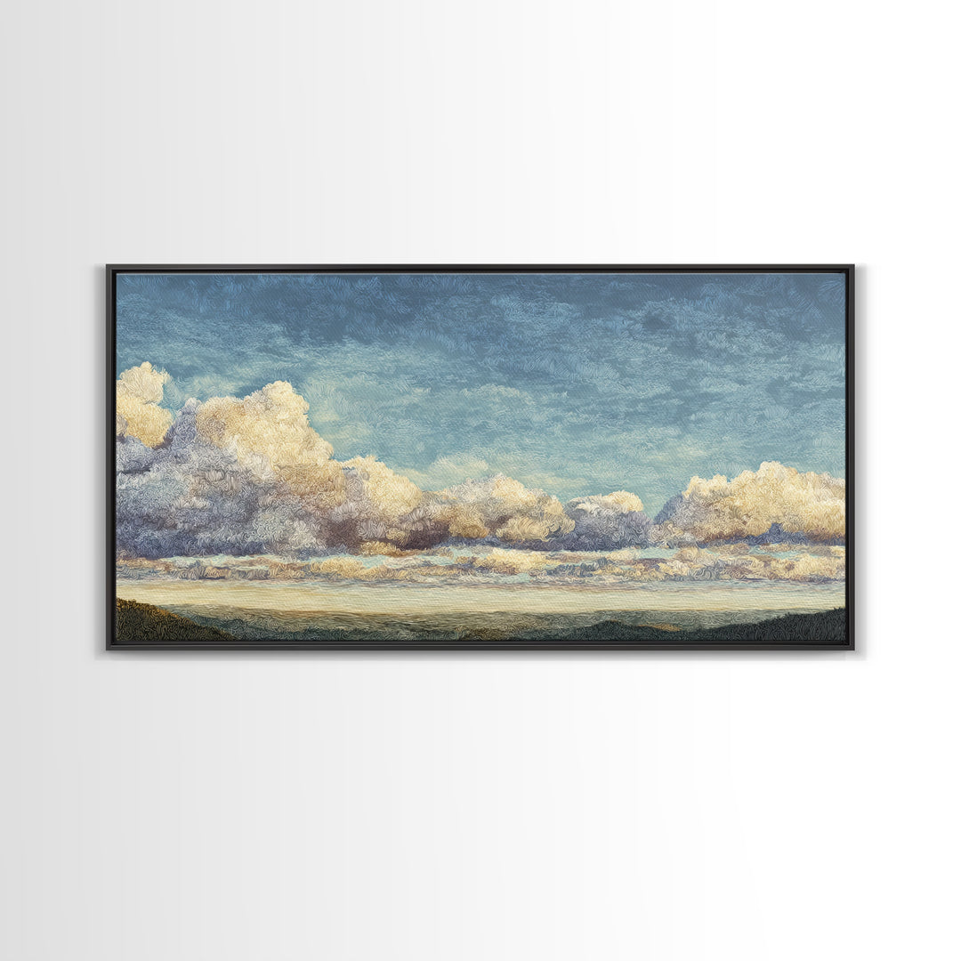 Blush and Taupe Cloudscape Canvas Print, Master Bedroom, Wall Decal, Bedroom Decor, Watercolor Art, Sanctuary, MAS-2x1-74