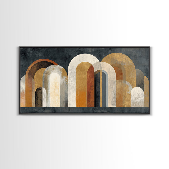 Gold Accented Abstract Arches Canvas Print, Master Bedroom, Minimalist Wall Art, Bedroom Decor, Sanctuary, Over Bed Wall Art, MAS-2x1-76