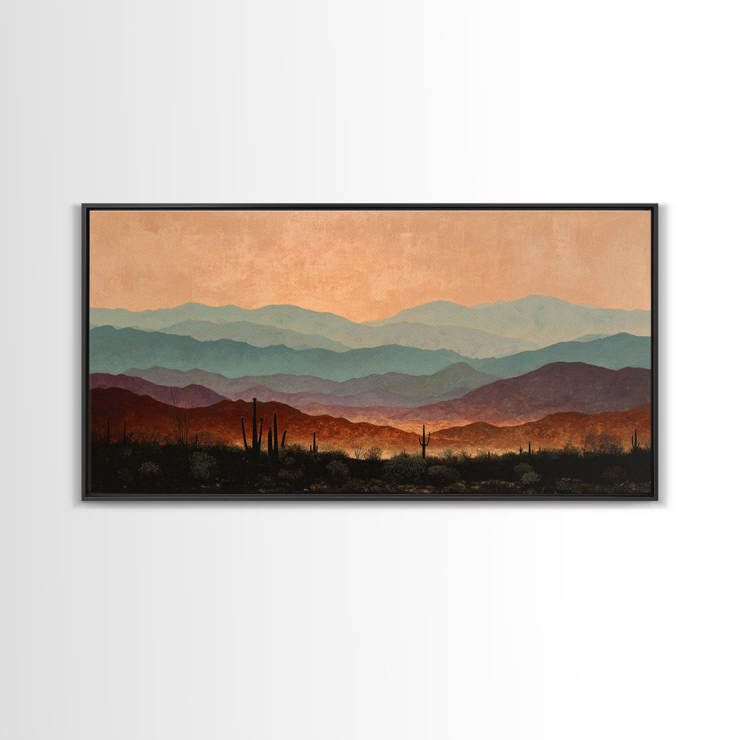 Quiet Desert Dusk Canvas Print, Master Bedroom, Printable Wall Art, Bedroom Decor, Fine Art, Sanctuary, Minimalist Wall Art, MAS-2x1-78