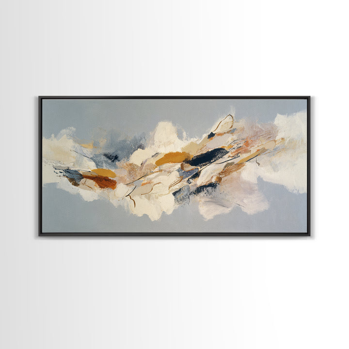 Large Cream Abstract Framed Canvas Print, Master Bedroom, Minimalist Wall Art, Bedroom Decor, Sanctuary, Over Bed Wall Art, MAS-2x1-85