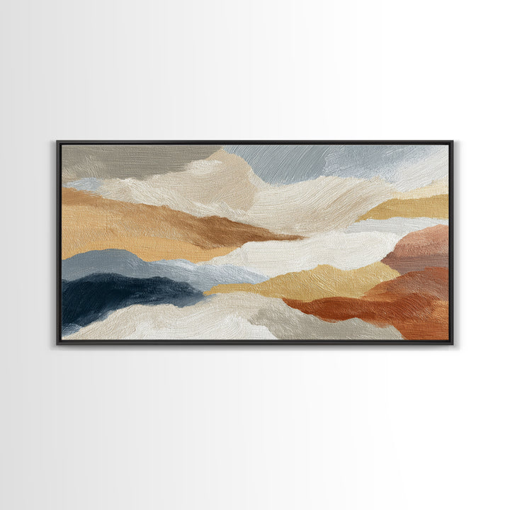 Soft Abstract Linen Texture Framed Canvas Print, Master Bedroom, Neutral Decor, Bedroom Decor, Fine Art, Sanctuary, Home Decor, MAS-2x1-95