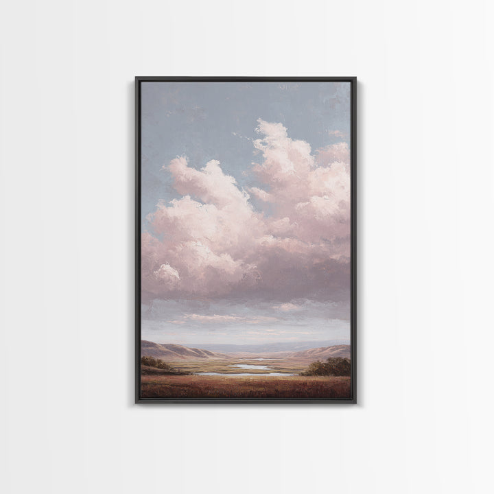 Blush and Taupe Cloudscape Canvas Print, Master Bedroom, Wall Art, Bedroom Decor, Oil Painting, Sanctuary, Bedroom Wall Art, MAS-2x3-14