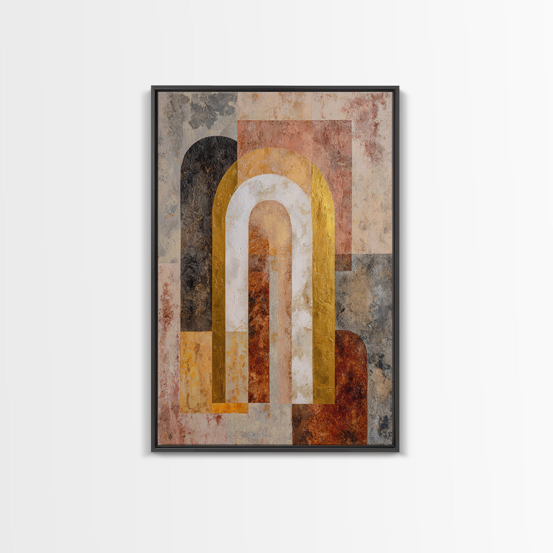 Gold Accented Abstract Arches Canvas Print, Master Bedroom, Gallery Decor, Bedroom Decor, Fine Art, Sanctuary, Wall Art, MAS-2x3-16