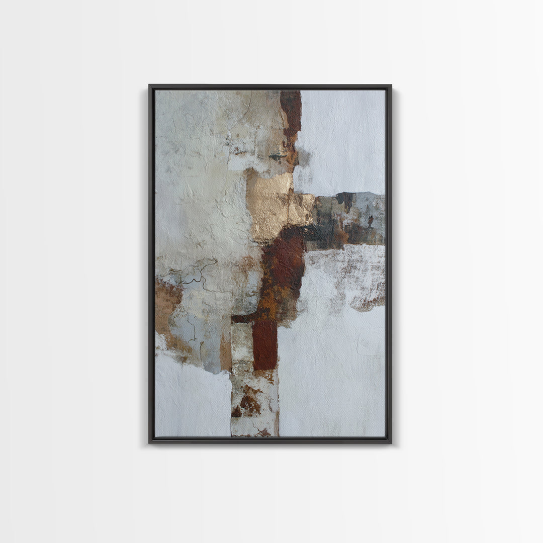 Large Cream Abstract Framed Canvas Print, Master Bedroom, Bedroom Decor, Sanctuary, Living Room Prints, Wall Decor Bedroom, MAS-2x3-25