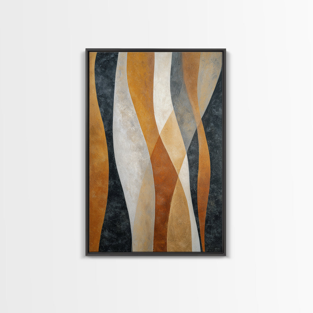 Abstract Wave Forms Framed Canvas Print, Master Bedroom, Wall Art Bedroom, Bedroom Decor, Sanctuary, Statement Artwork, MAS-2x3-28