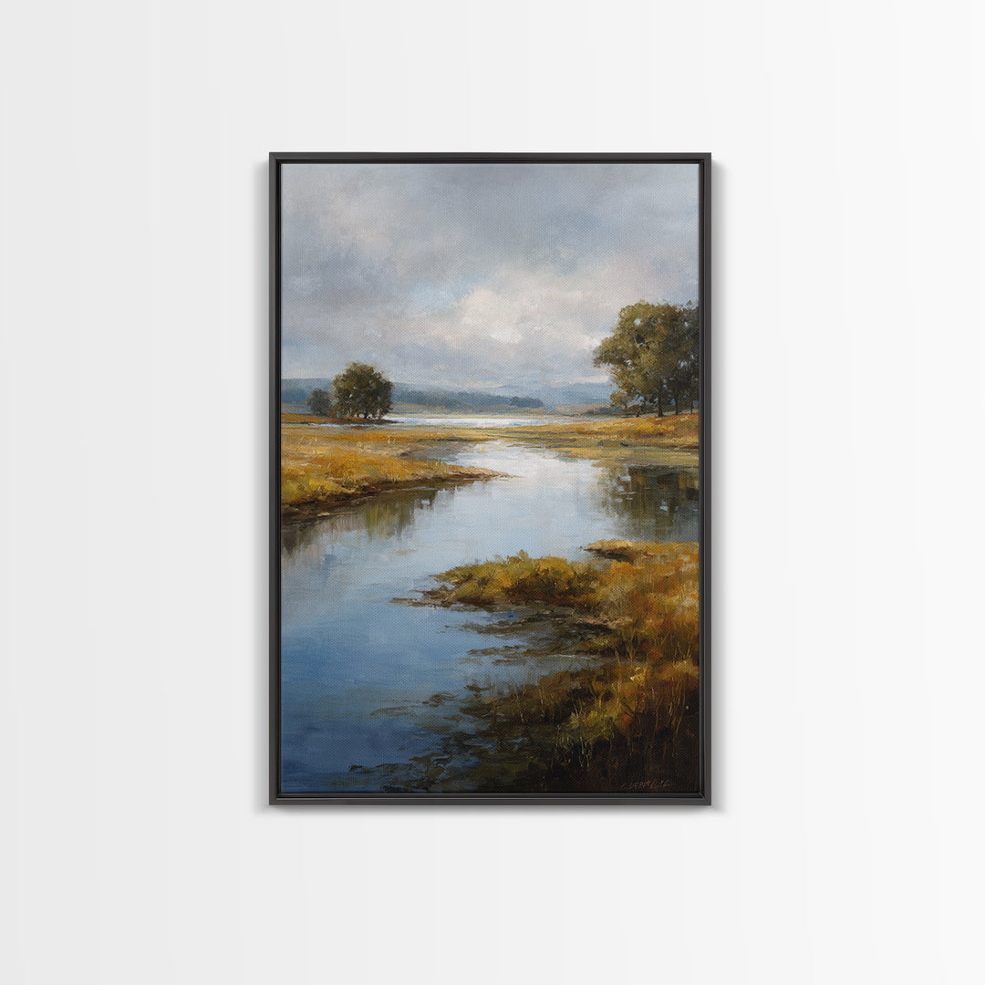 Serene Lake with Pale Morning Reflection Canvas Print, Master Bedroom, Printable Art, Bedroom Decor, Fine Art, Sanctuary, MAS-2x3-39