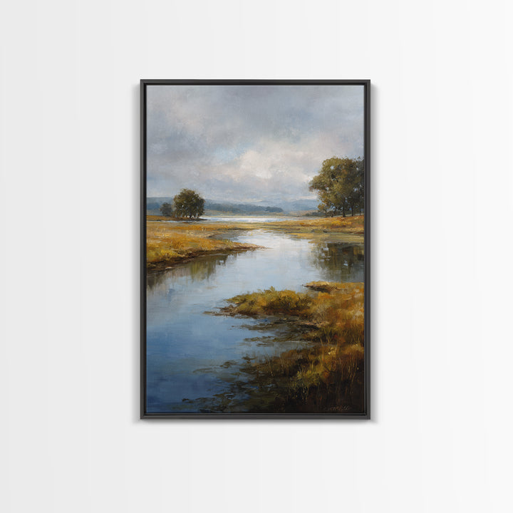 Serene Lake with Pale Morning Reflection Canvas Print, Master Bedroom, Printable Art, Bedroom Decor, Fine Art, Sanctuary, MAS-2x3-39