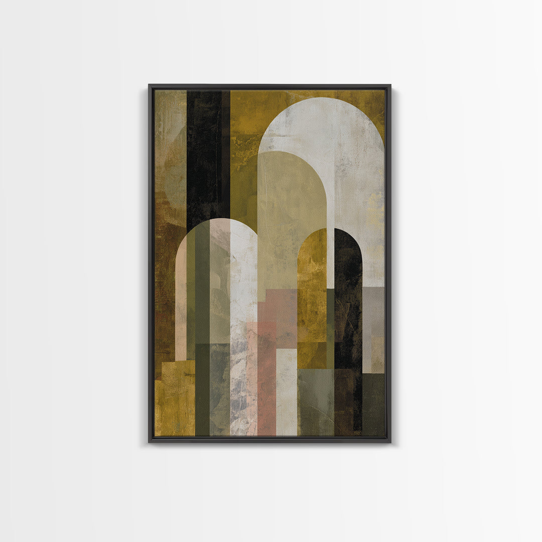 Gold Accented Abstract Arches Canvas Print, Master Bedroom, Contemporary Art, Bedroom Decor, Abstract Art, Sanctuary, MAS-2x3-40