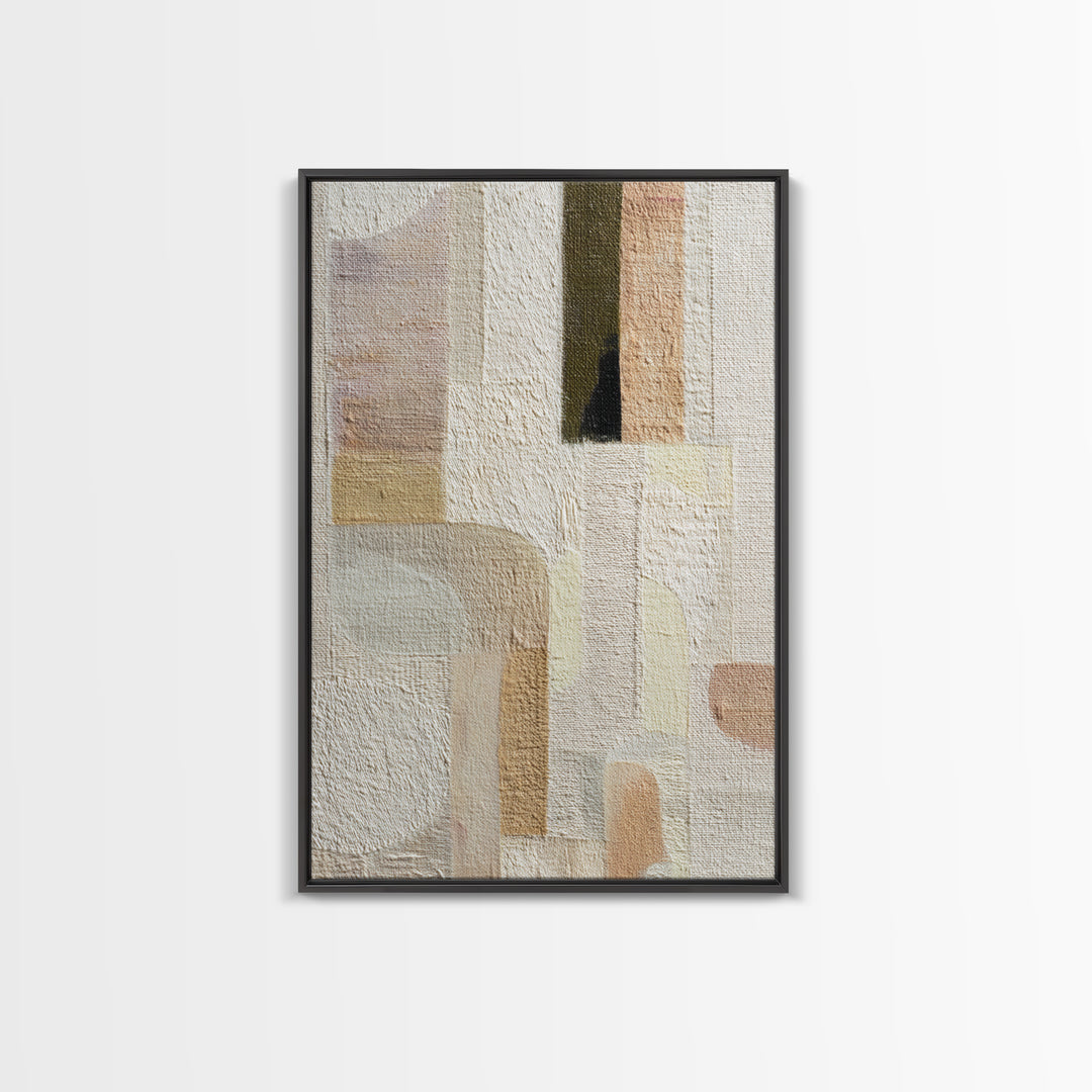 Soft Abstract Linen Texture Framed Canvas Print, Master Bedroom, Farmhouse Wall Decor, Bedroom Decor, Abstract Art, Sanctuary, MAS-2x3-59