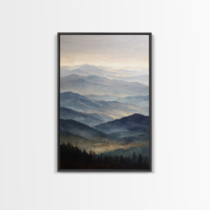 Soft Mountain Ridge Framed Canvas Print, Master Bedroom, Bedroom Prints, Bedroom Decor, Fine Art, Sanctuary, Gallery Decor, MAS-2x3-69