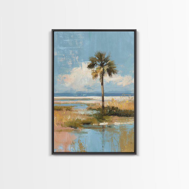 Hotel Coastal Landscape Canvas Print, Master Bedroom, Living Room Prints, Bedroom Decor, Watercolor Art, Sanctuary, MAS-2x3-77