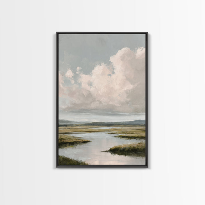 Blush and Taupe Cloudscape Canvas Print, Master Bedroom, Canvas Print, Bedroom Decor, Abstract Art, Sanctuary, MAS-2x3-86