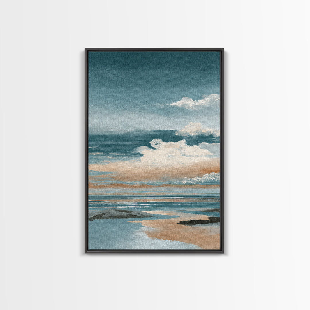 Elegant Moonlit Ocean Horizon Canvas Print, Master Bedroom, Printable Art, Bedroom Decor, Fine Art, Sanctuary, Wall Art Bedroom, MAS-2x3-9