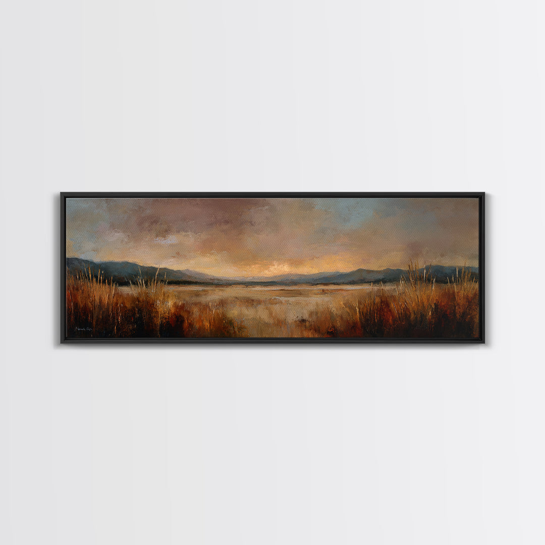 Quiet Desert Dusk Framed Canvas Print, Master Bedroom, Printable Art, Bedroom Decor, Fine Art, Sanctuary, Wall Art Bedroom, MAS-3x1-2
