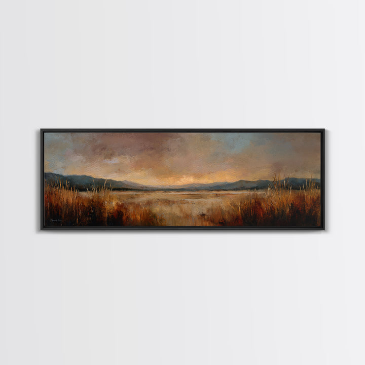 Quiet Desert Dusk Framed Canvas Print, Master Bedroom, Printable Art, Bedroom Decor, Fine Art, Sanctuary, Wall Art Bedroom, MAS-3x1-2