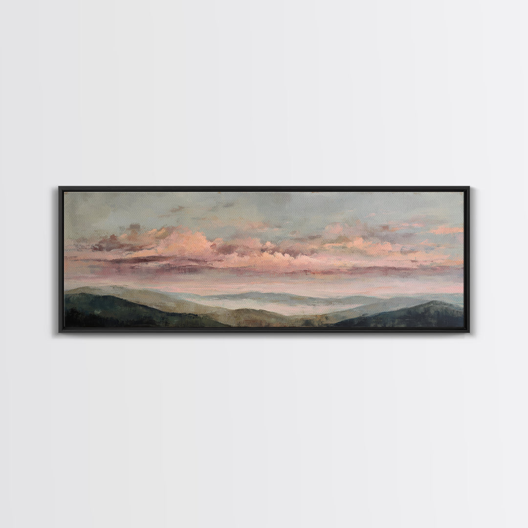 Blush and Taupe Cloudscape Canvas Print, Master Bedroom, Bedroom Decor, Abstract Art, Sanctuary, Printable Art, MAS-3x1-22