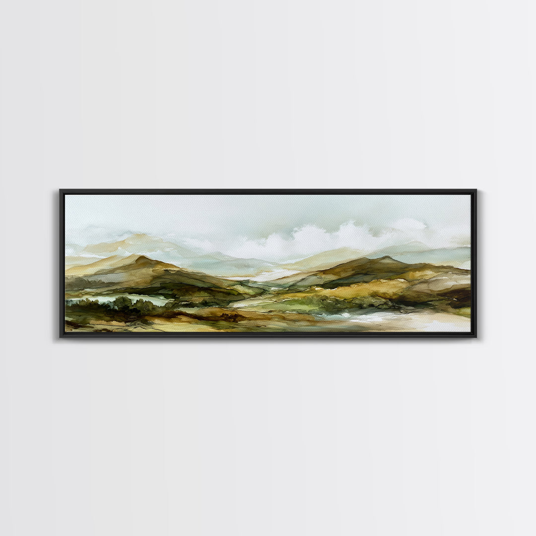 Soft Mountain Ridge Canvas Print, Master Bedroom, Wall Decor Bedroom, Bedroom Decor, Fine Art, Sanctuary, Fine Art Print, MAS-3x1-29