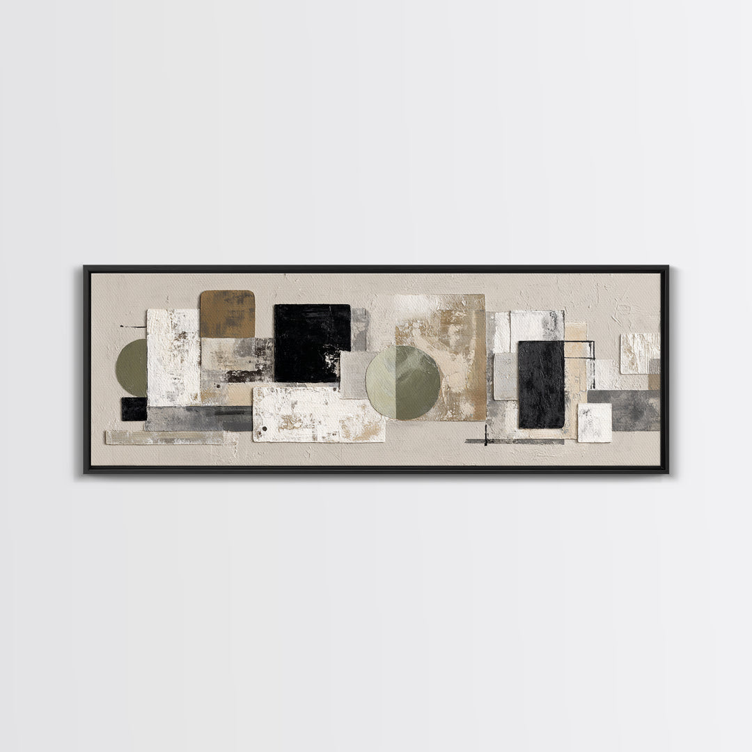Minimal Stone Shapes Framed Canvas Print, Master Bedroom, Master Bedroom Decor, Bedroom Decor, Abstract Art, Sanctuary, MAS-3x1-32