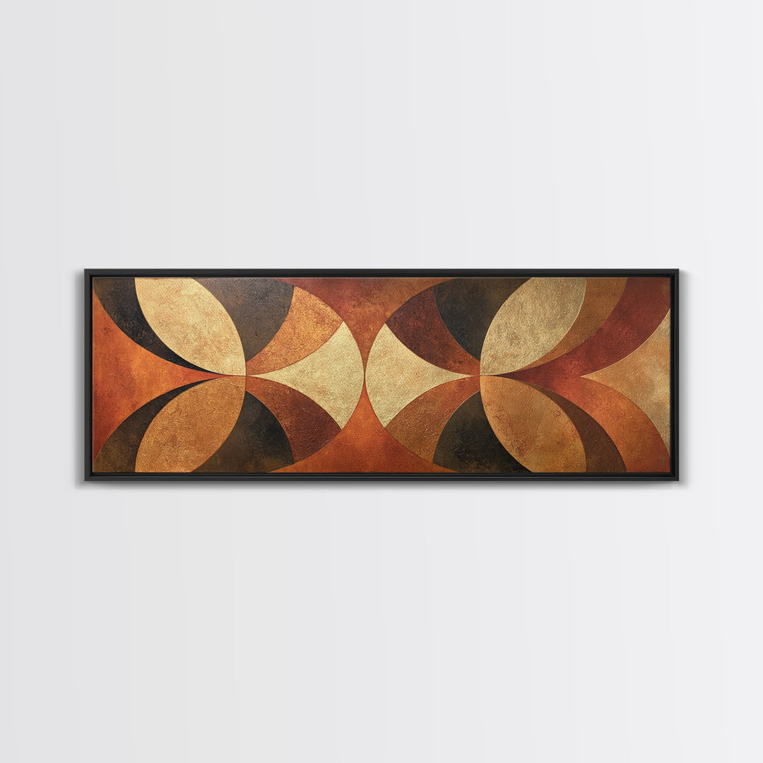 Gold Accented Abstract Arches Framed Canvas Print, Master Bedroom, Wall Decor, Bedroom Decor, Sanctuary, Farmhouse Wall Decor, MAS-3x1-72