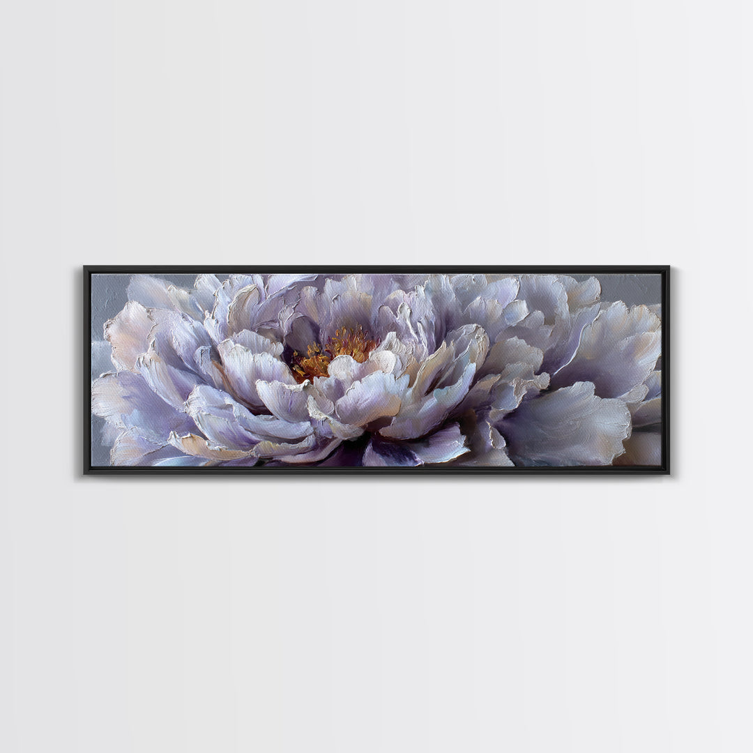 Romantic Neutral Peony Closeup Framed Canvas Print, Master Bedroom, Signs for Home, Bedroom Decor, Fine Art, Sanctuary, MAS-3x1-90