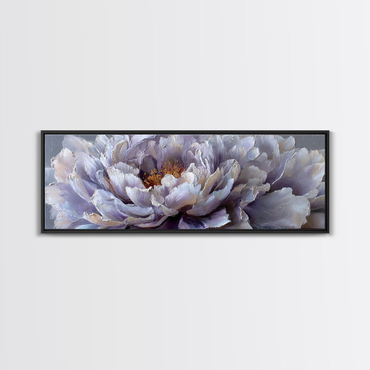 Romantic Neutral Peony Closeup Framed Canvas Print, Master Bedroom, Signs for Home, Bedroom Decor, Fine Art, Sanctuary, MAS-3x1-90