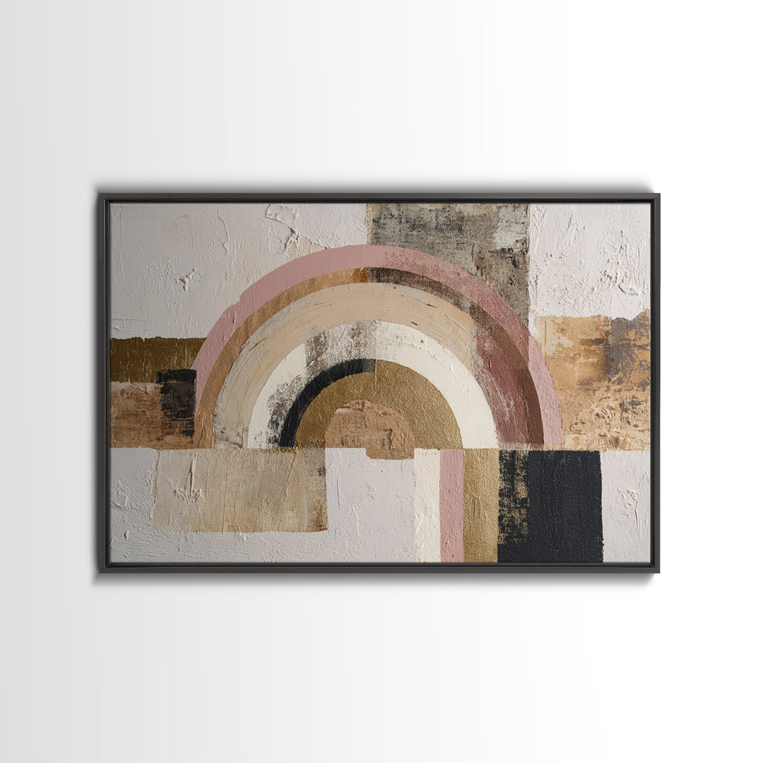 Gold Accented Abstract Arches Canvas Print, Master Bedroom, Wall Art Bedroom, Bedroom Decor, Sanctuary, Statement Artwork, MAS-3x2-12