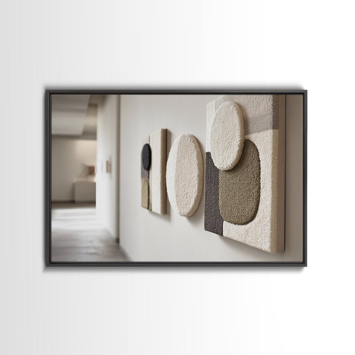 Minimal Stone Shapes Framed Canvas Print, Master Bedroom, Above Bed Wall Art, Bedroom Decor, Abstract Art, Sanctuary, MAS-3x2-20