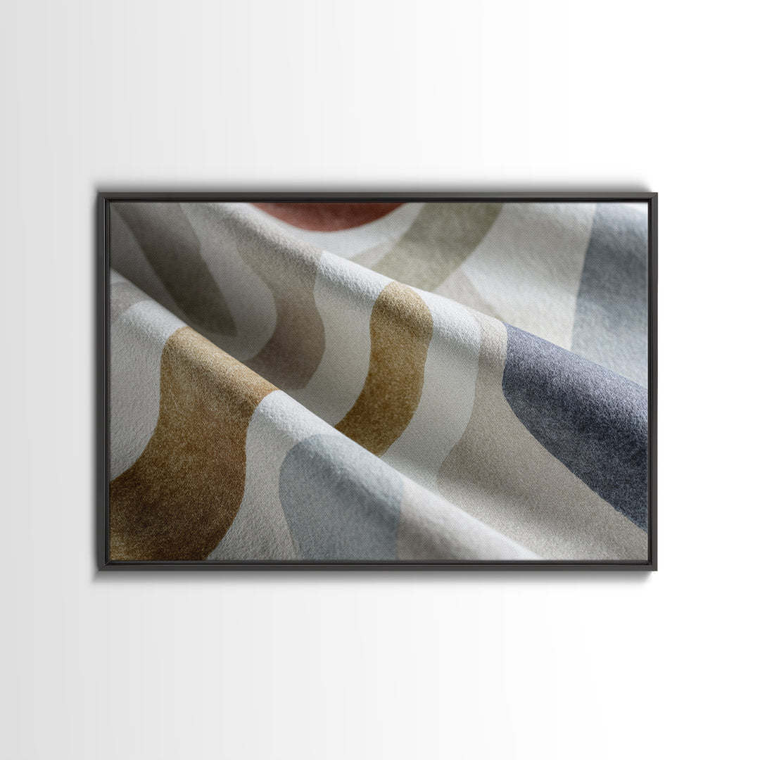 Soft Abstract Linen Texture Framed Canvas Print, Master Bedroom, Farmhouse Wall Decor, Bedroom Decor, Abstract Art, Sanctuary, MAS-3x2-55