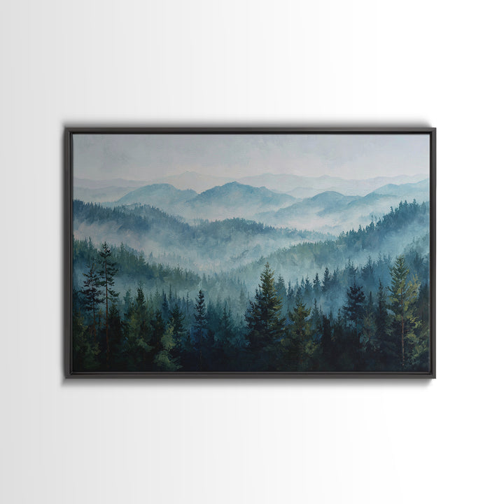 Calm Misty Forest Panorama Canvas Print, Master Bedroom, Room Decor, Bedroom Decor, Sanctuary, Wall Decal, Printable Art, MAS-3x2-56
