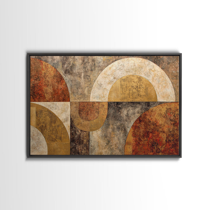 Gold Accented Abstract Arches Framed Canvas Print, Master Bedroom, Textured Painting, Bedroom Decor, Abstract Art, Sanctuary, MAS-3x2-60