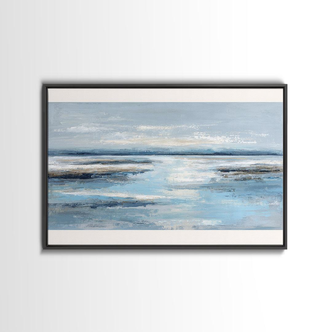 Hotel Coastal Landscape Canvas Print, Master Bedroom, Neutral Decor, Bedroom Decor, Oil Painting, Sanctuary, Home Decor, MAS-3x2-73