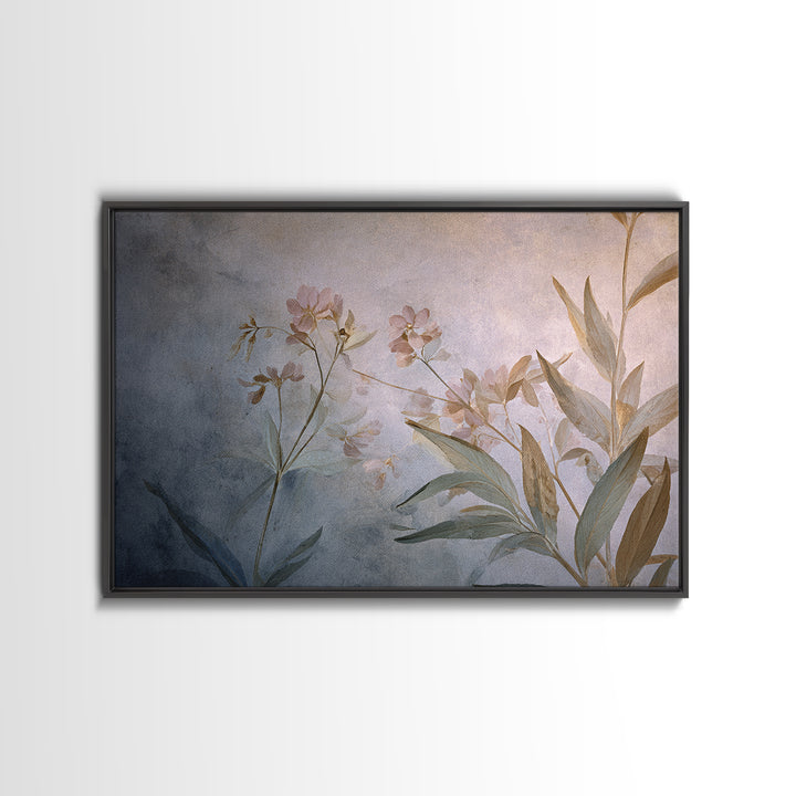 Dreamy Celestial Moon and Botanical Composition Framed Canvas Print, Master Bedroom, Wall Decor, Bedroom Decor, Sanctuary, MAS-3x2-87